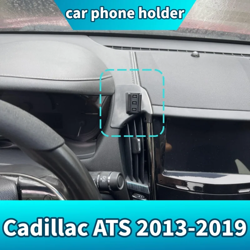 Premium Car Phone Holder & Fixed Base for Cadillac ATS 2013‑2019, Damage‑Free Installation, No Blockage to Air‑Vent Airflow