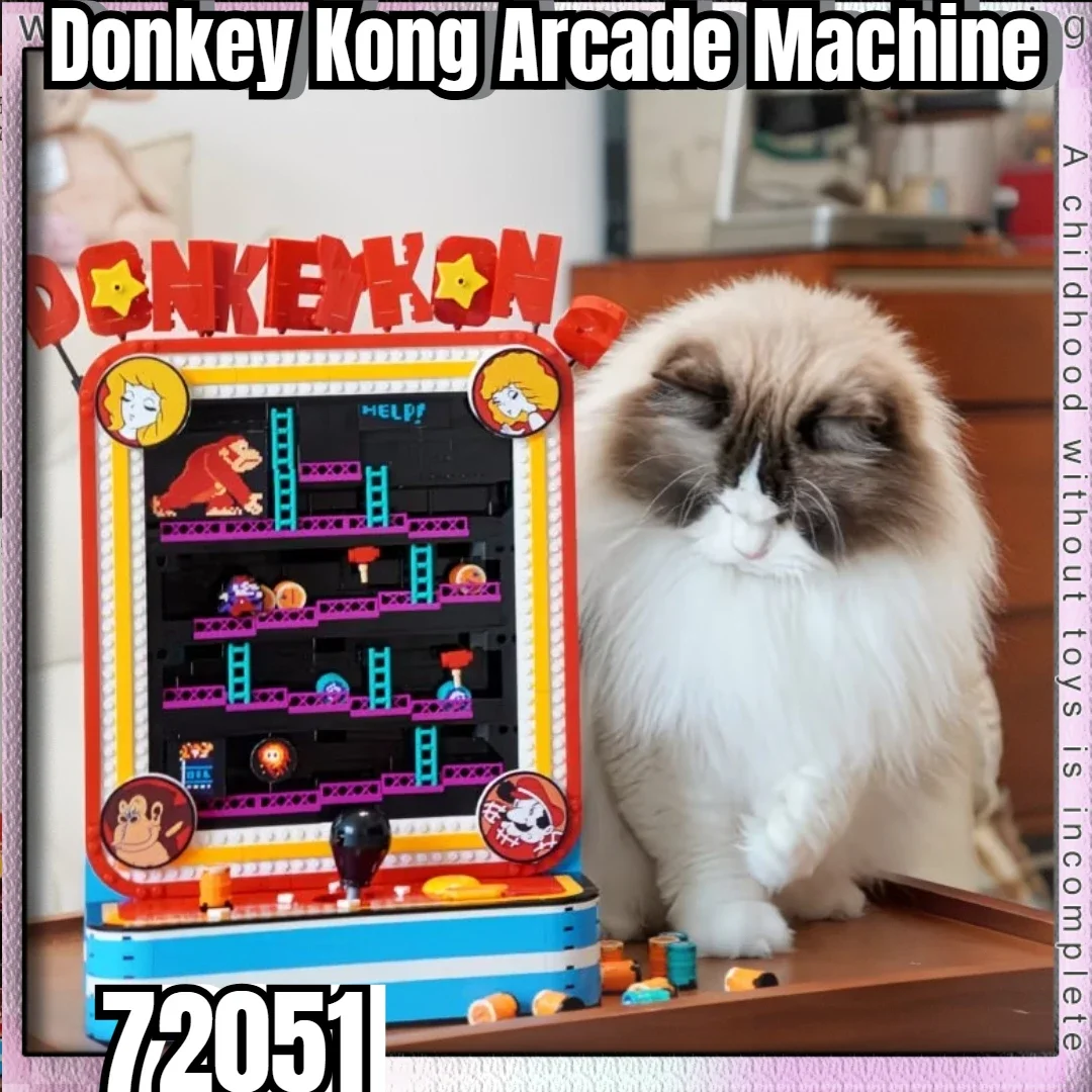 New 72051 Super Mario Donkey Kong Arcade Machine Building Blocks Arcade Game Machine Building Blocks Desktop Collectible Toy