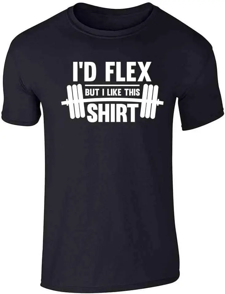 Pop Threads Id Flex But I Like This Shirt Funny Quote Graphic Tee T-Shirt for Men