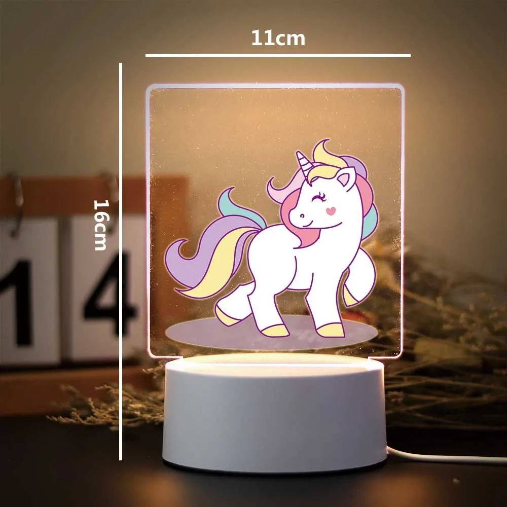 Lampada da tavolo intercambiabile a colori unicorno carino 1 pc per luce notturna per bambini domestici