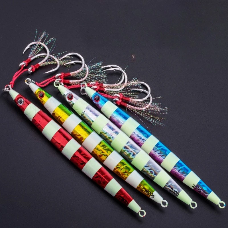 

2pcs Long Blade100g-400g Jigging Lure Long Cast Metal Jig Fishing Lure Inshore Boat Fishing Seawater Fishing Bait