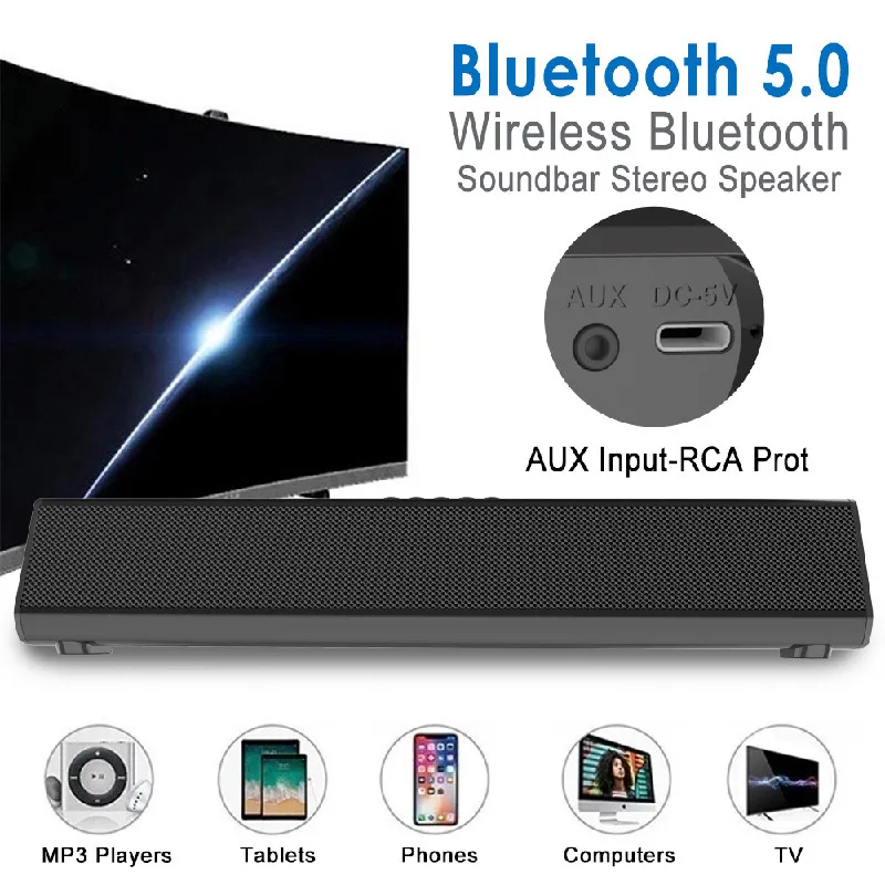 80W TV sound bar wireless bluetooth speaker home theater sound system 3D stereo surround with remote control caixa de som for pc