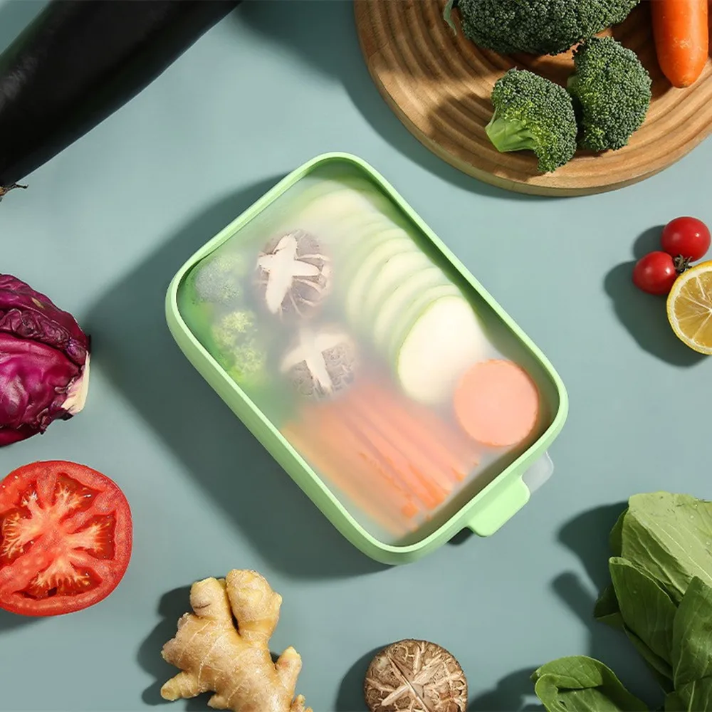 Food Silicone Cling Box Elastic Silicone Cling Film Refrigerator Storage Box