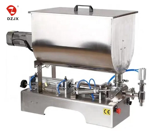 

DZJX Stainless Semi Automatic Jar Tomato Curry Paste Liquid Ice Chilli Sauce Sanitizer Filling Mix and Mixing Machine