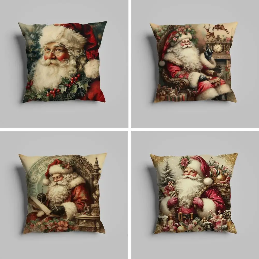 

Pillow Case luxurious home office, sofa decorative Multi sized car seat cushions, pillowcases Santa Claus christmas retro