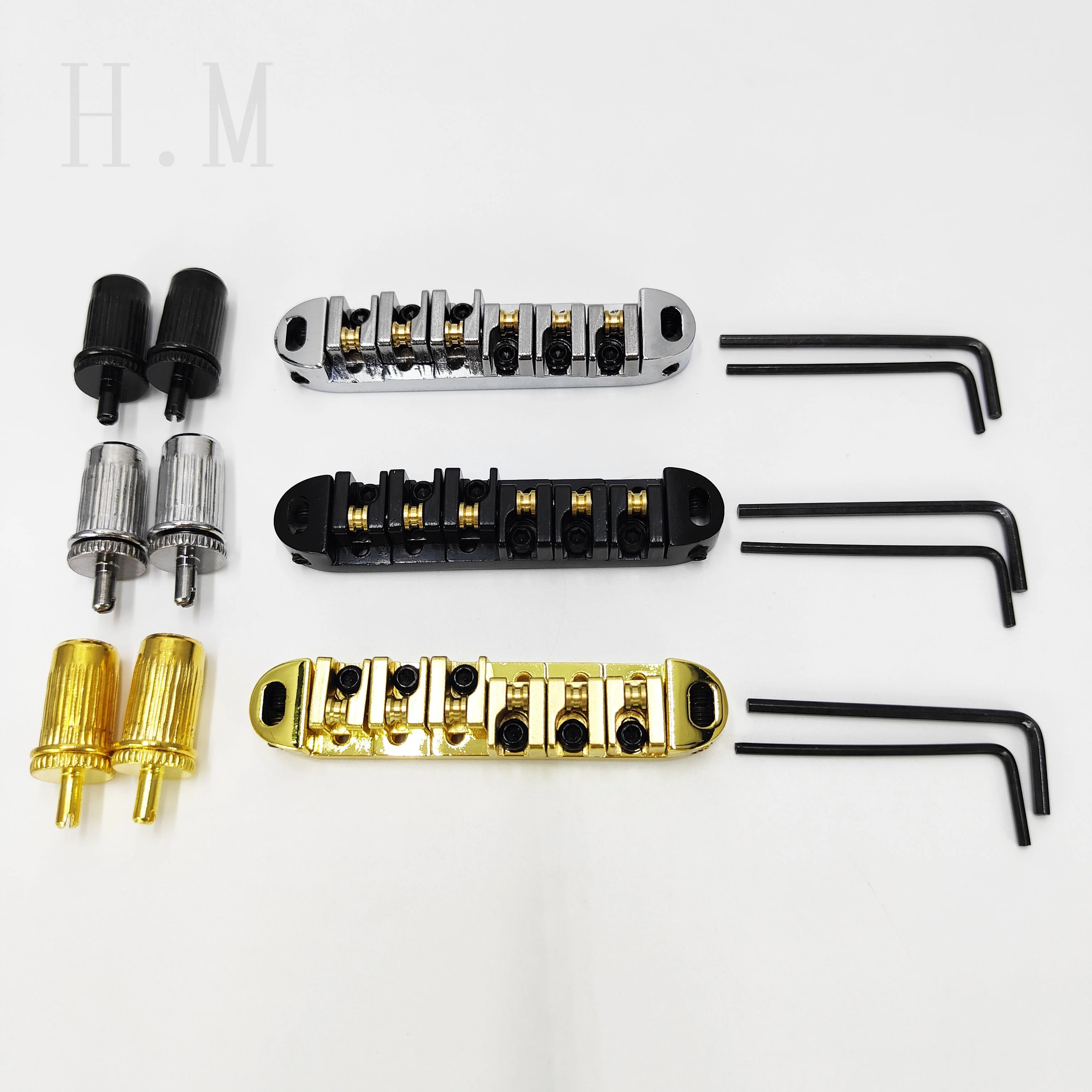 Electric Guitar Accessories LP Roller Bridge High-End Roller Bridge Guitar Bridge W/ 2 Studs for LP Electric Guitar Gold Silver