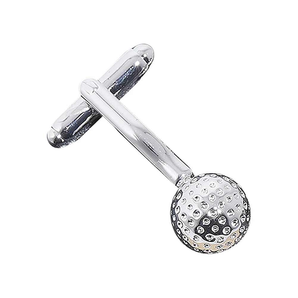 銅ボールカフスリンク耐久性のある軽量ビジネススリーブボタン男性用電着光沢のある金属カフスゴルフスリーブ