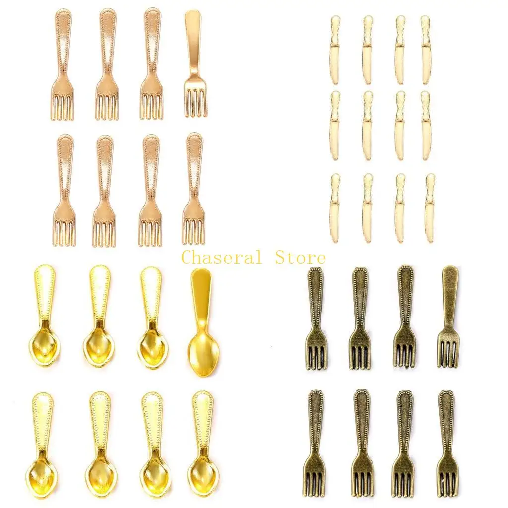 

E7ce Plastware Model Spoon Fork Dollhouses украшения притворяются для детей