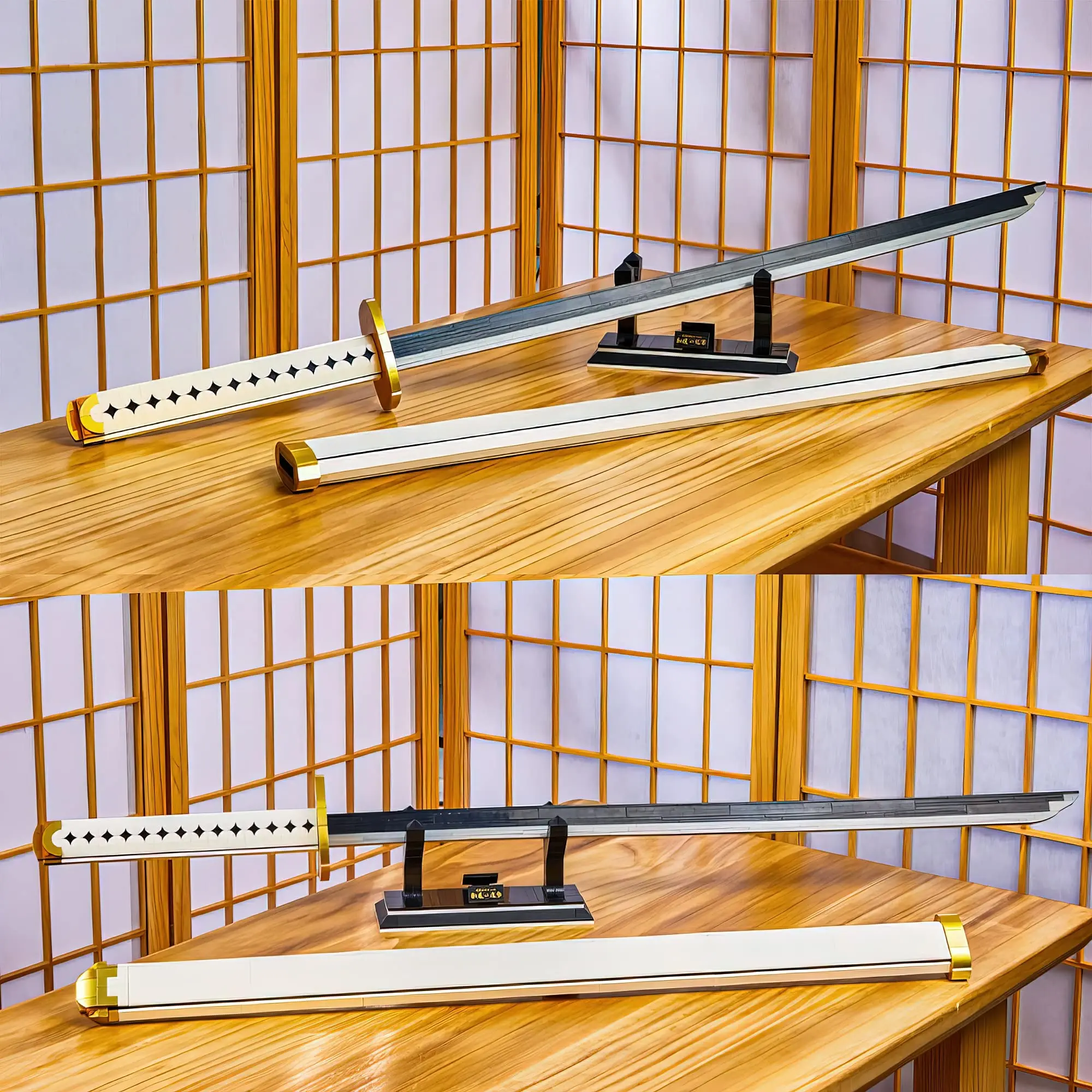 806 Stuks Cosplay Anime Zwaarden Bouwstenen Kit Ichimonji Yamato Zwaard Model Samurai Katana Speelgoed Voor Aldult Lichtgevende