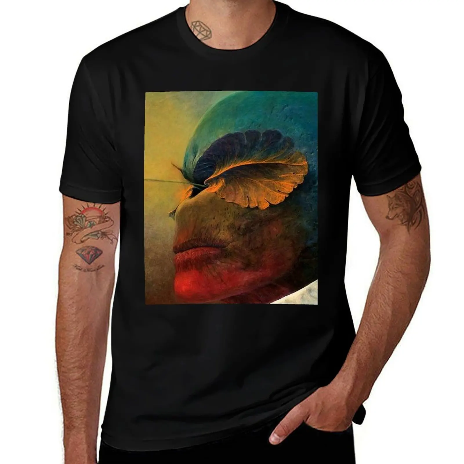 Untitled (Strange Alien) by Zdzislaw Beksinski T-Shirt Minimal Art Print T-Shirt
