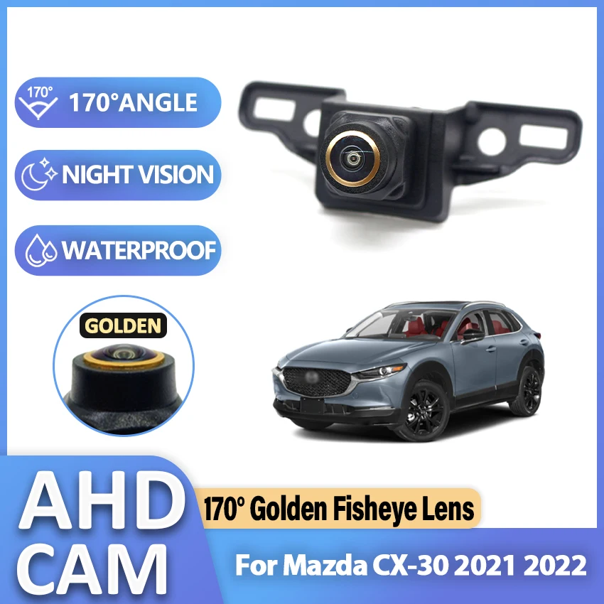 

170 ° Автомобильная Камера Переднего Вида Golden Fisheye Lens Full HD Night Vision, водонепроницаемая камера с логотипом «Вперед» для Mazda CX-30 2021 2022