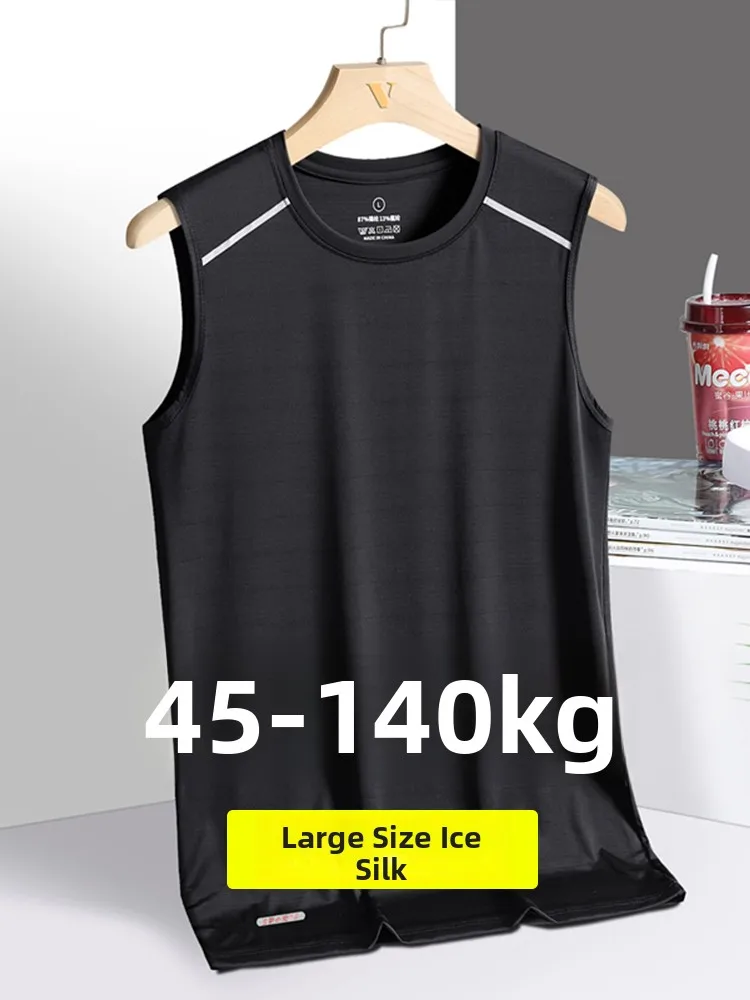 

Мужская летняя тонкая спортивная майка из ледяного шелка больших размеров, быстросохнущая, для полных мужчин, модная