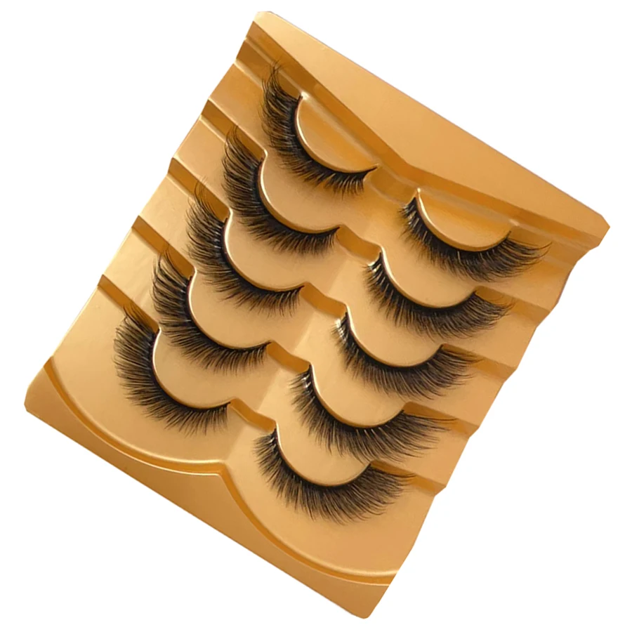 目を引くマンゴーアイ 3D 人工つけまつげ 5 組 - 長く太いまつげで目元を美しく演出します。