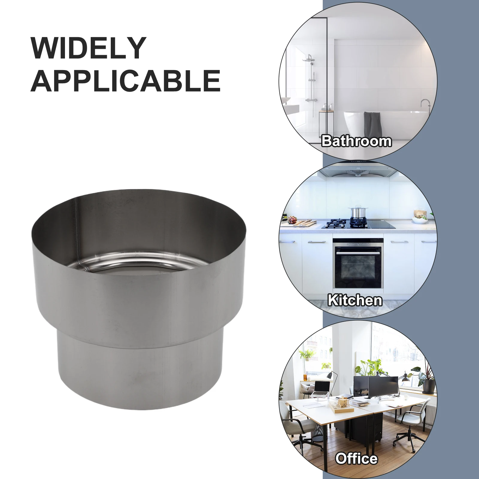 120mm To 100mm Duct Reducer Easy Install Heat Resistant Precise Reduction Size Silver Stainless Steel Practical Wide Application