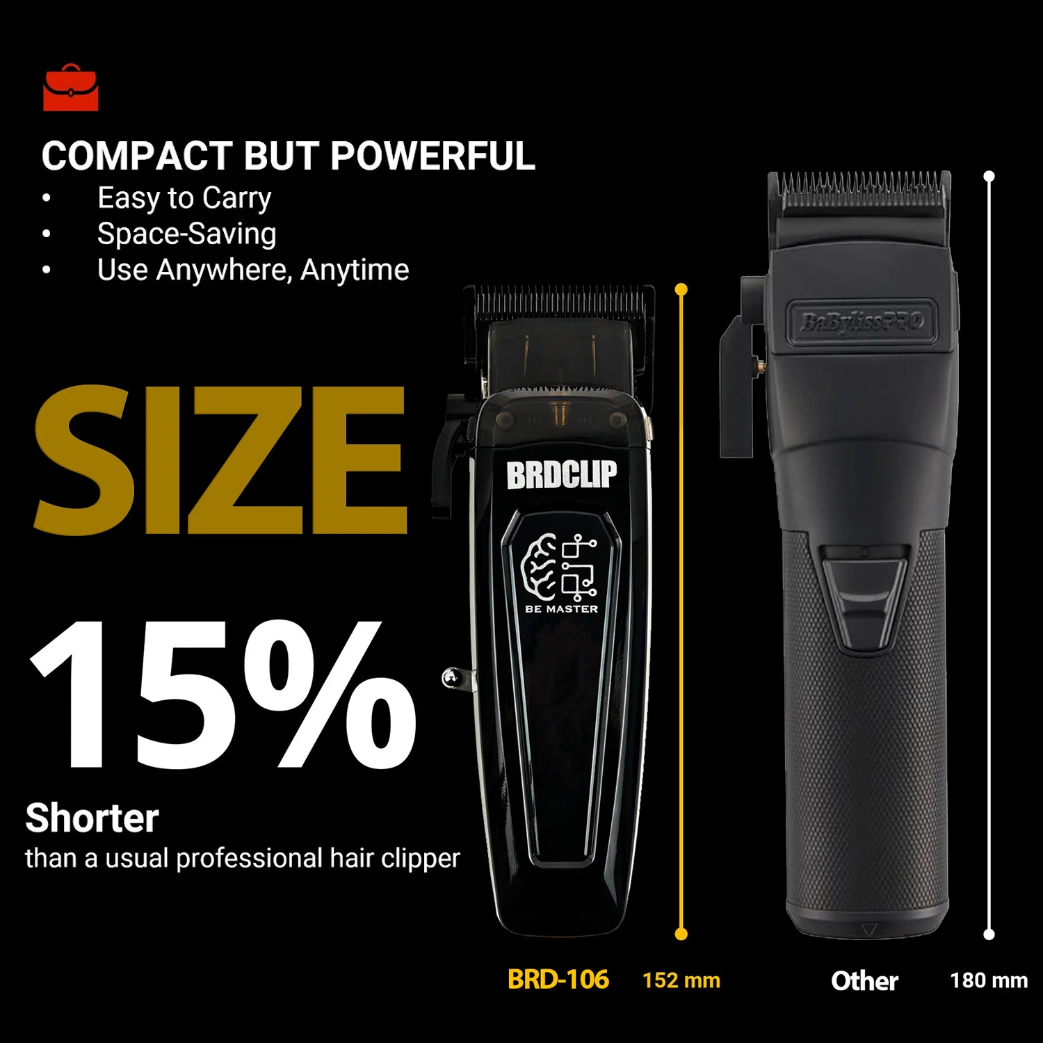 

Professional Electric Hair Clipper 7500RPM BRDCLIP LED display Hair Trimmer Men's With Base 5-adjusted DLC Blade Barber Machine