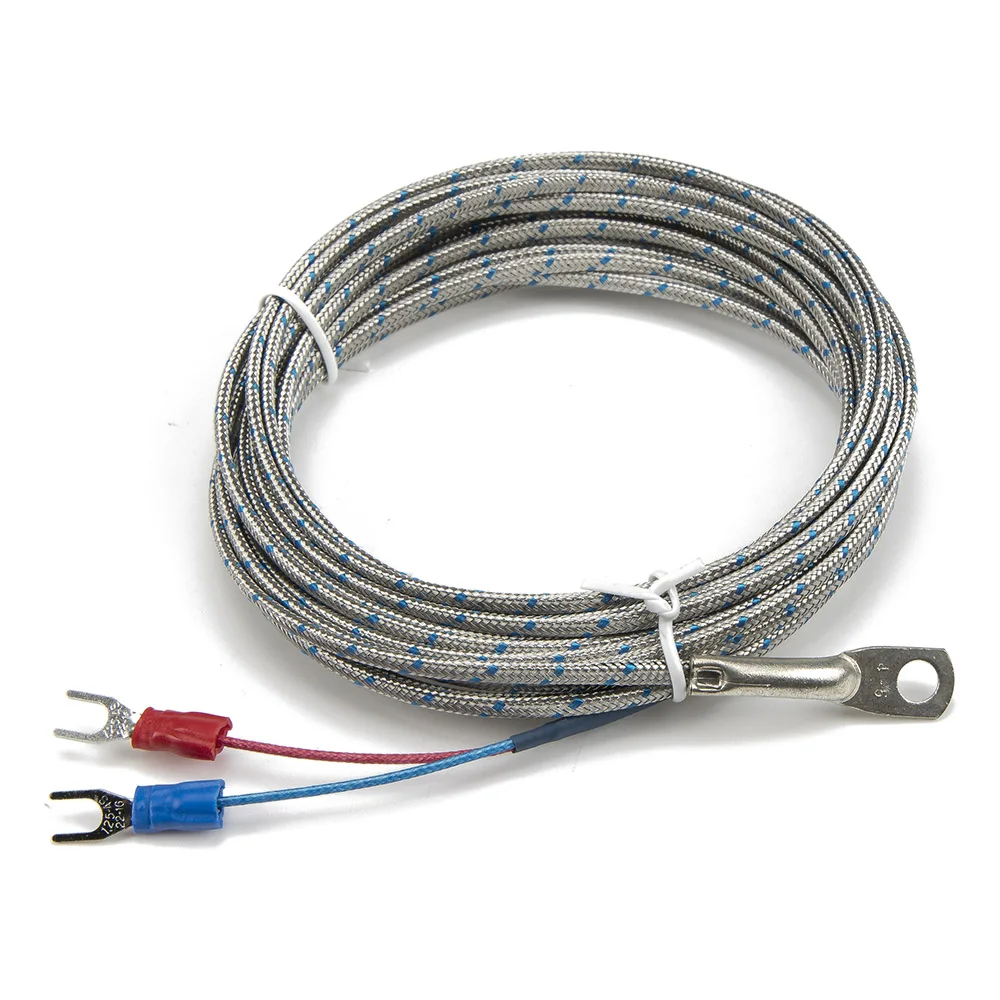 FTARR02 J type 4m multi cores metal screening cable 5mm diameter hole ring head thermocouple temperature sensor