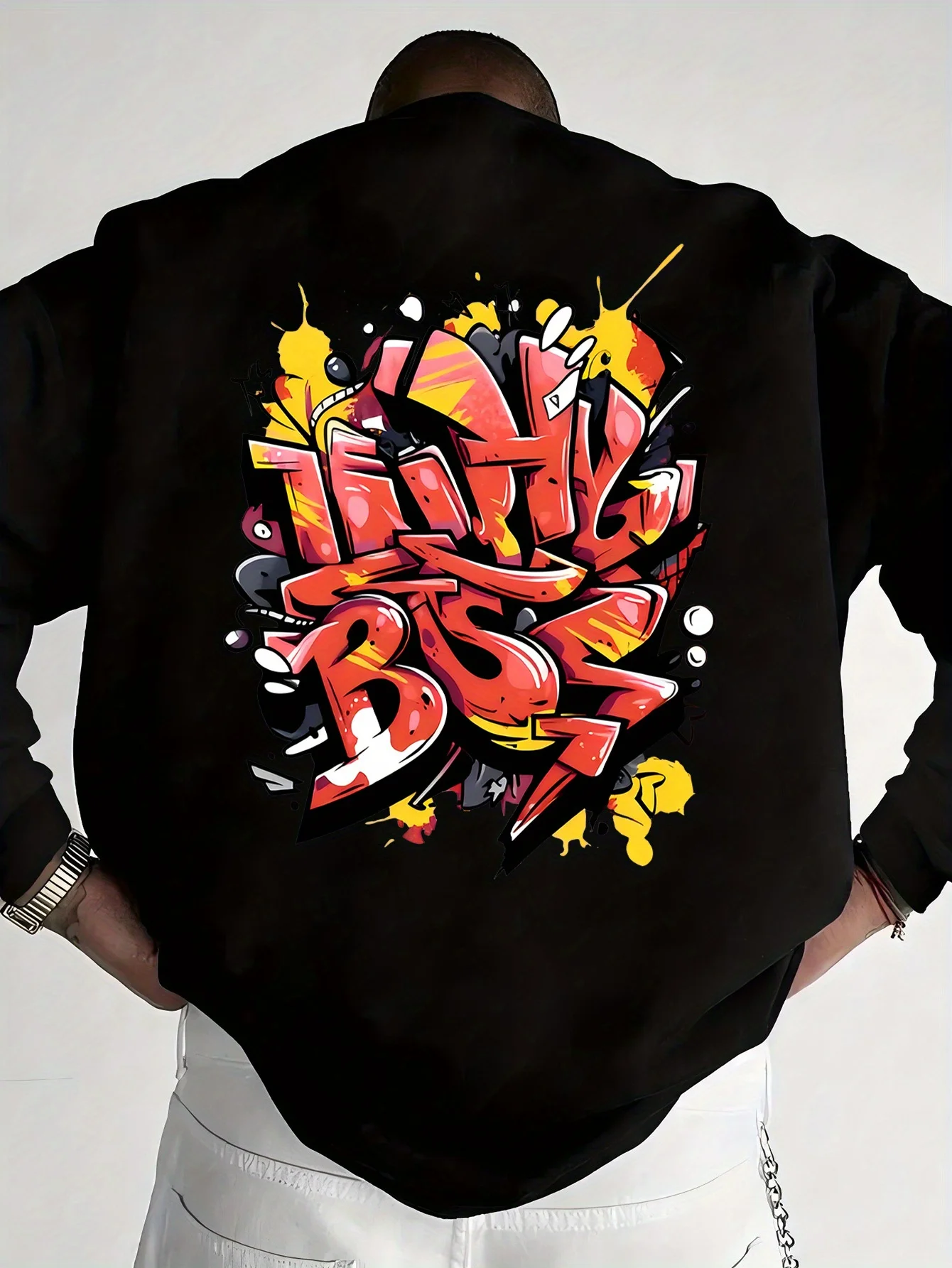 

Graffiti Style Graphic Printing Autumn and Winter Men's and Women's Sweatshirts Casual Loose Outdoor Street Sports Training