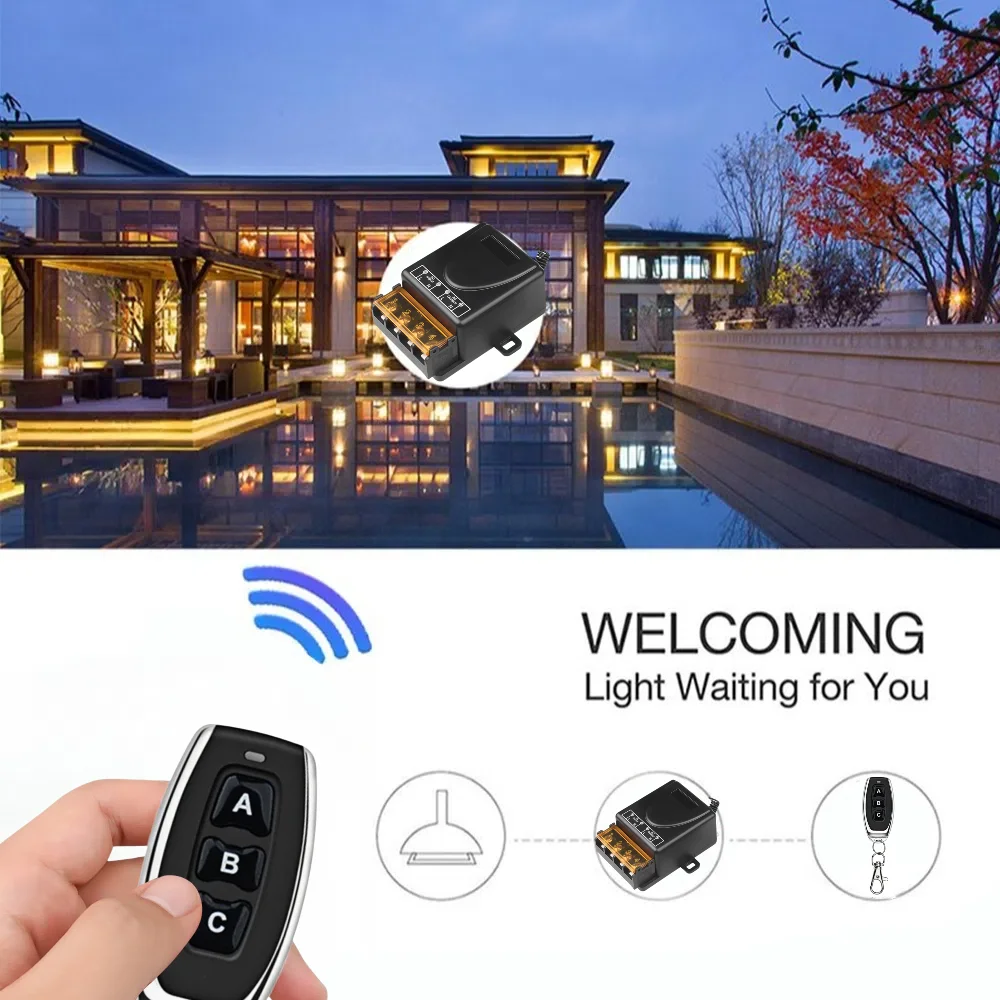 433 Mhz Fernbedienung RF Wireless Schalter AC 110 V 220 V 1CH 30A Relais Empfänger und 3CH Sender für Tür Elektromagnetische Schloss