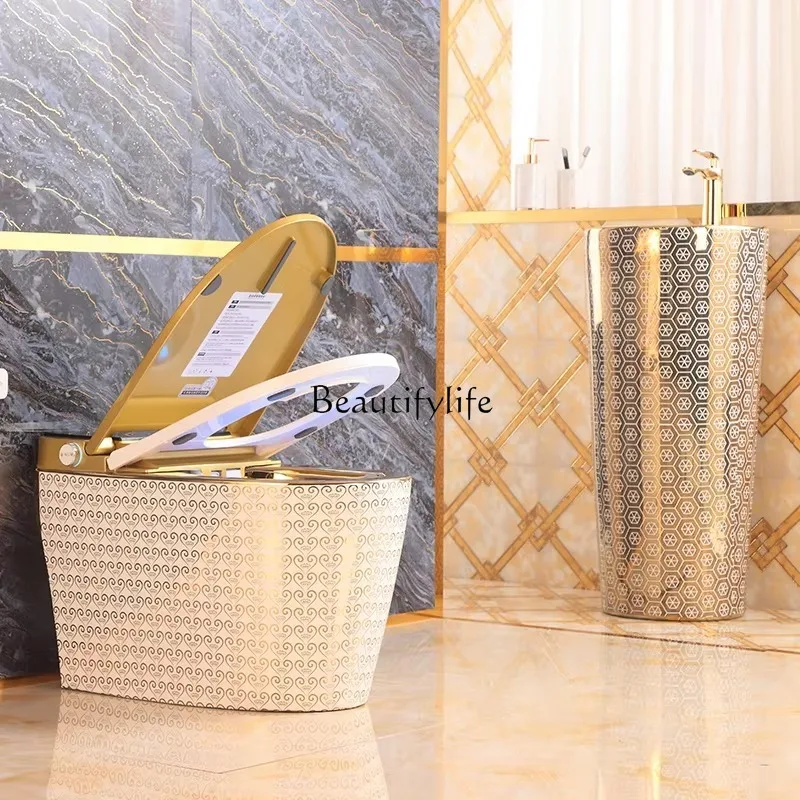 

French-style New Colorful Integrated Fully Automatic Electric Toilet Smart gold Toilet for Home Use
