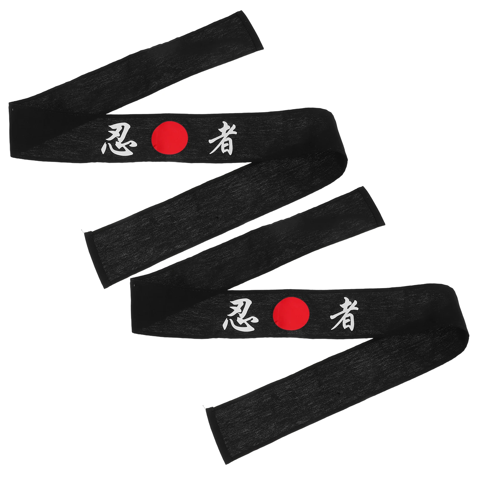 

2pcs Japanese Hachimaki Headband Black Karate Chef Tool For Martial Arts Cooking Costume Party Decorations