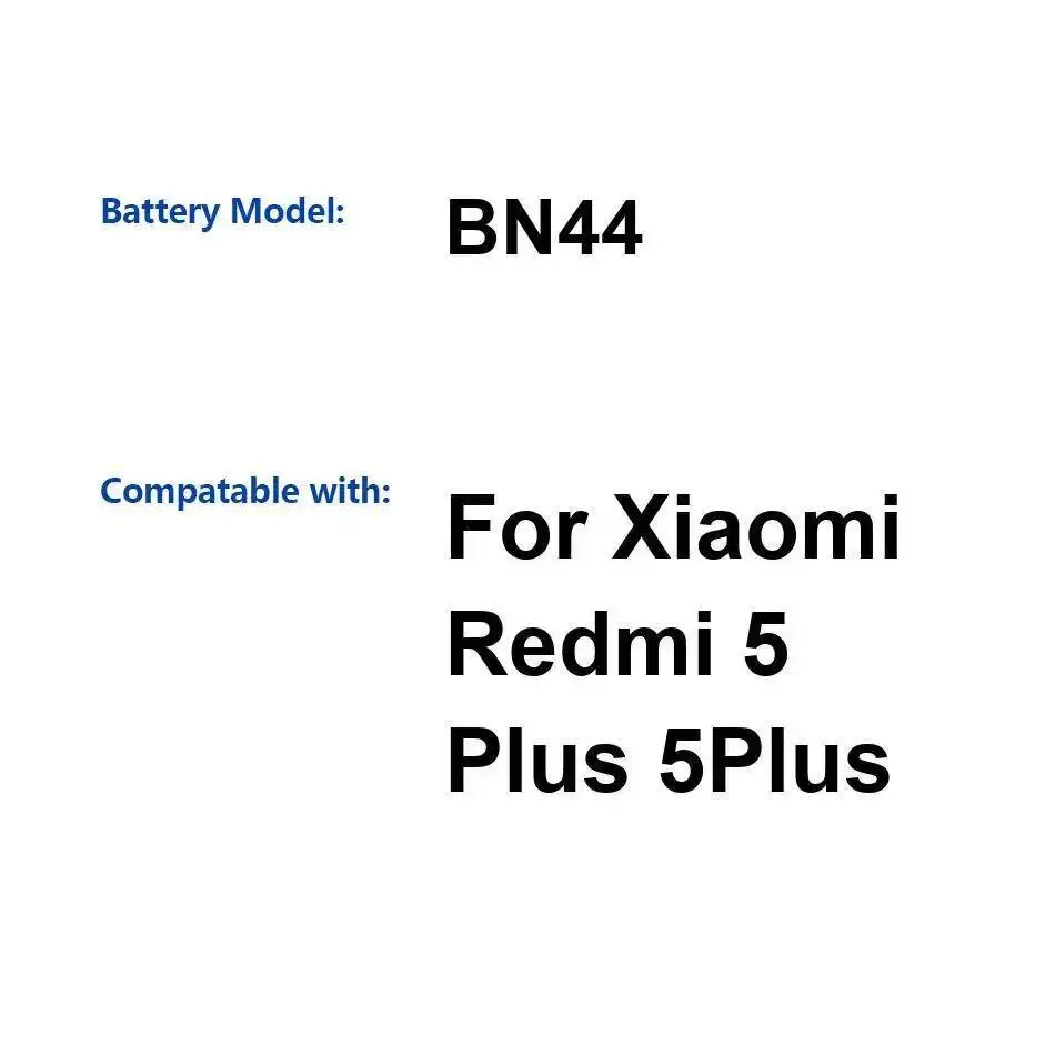 

4000Mah Mobile Phone Battery For Xiaomi Redmi 5 Plus 5Plus Environmentally Friendly BN44 High Capacity