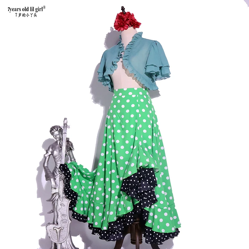 スペインのフラメンコ衣装パフォーマードレス女性ガールジプシー社交フェスティバルパフォーマンスダンス WeaDTT86r