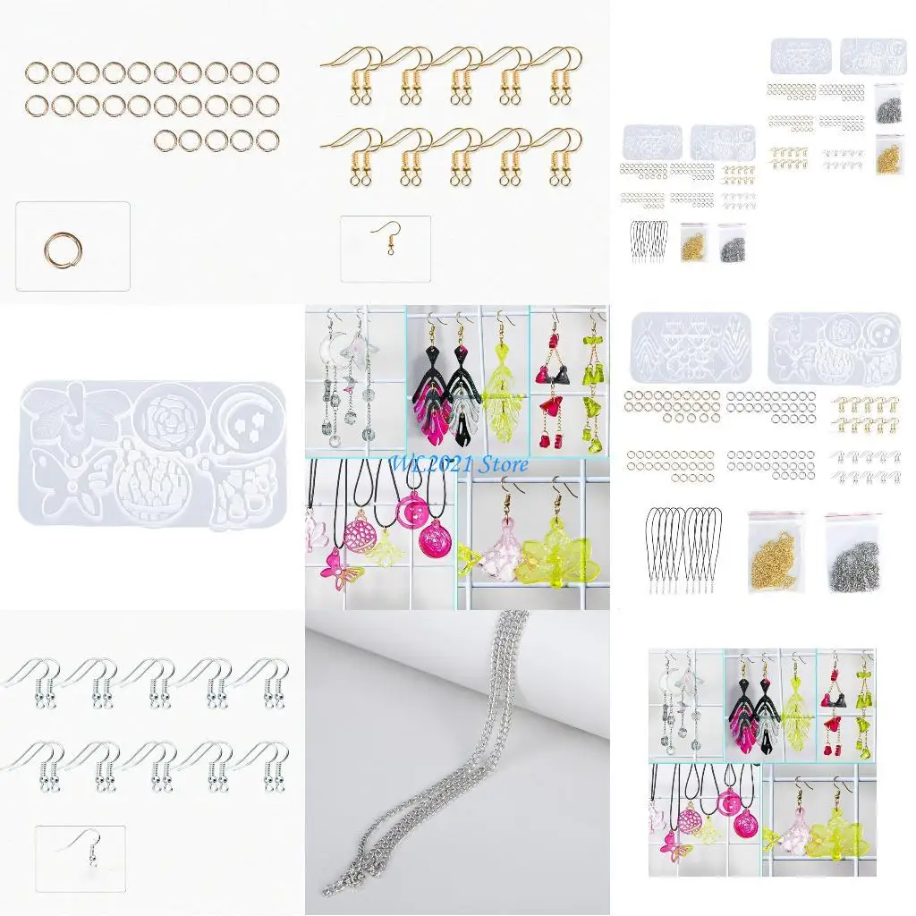 

G5GC 1 Set Earrings Eardrop Danglers Epoxy Resin Mold Hanging Pendant Silicone Mould DIY Crafts Jewelry Necklace Casting Tools
