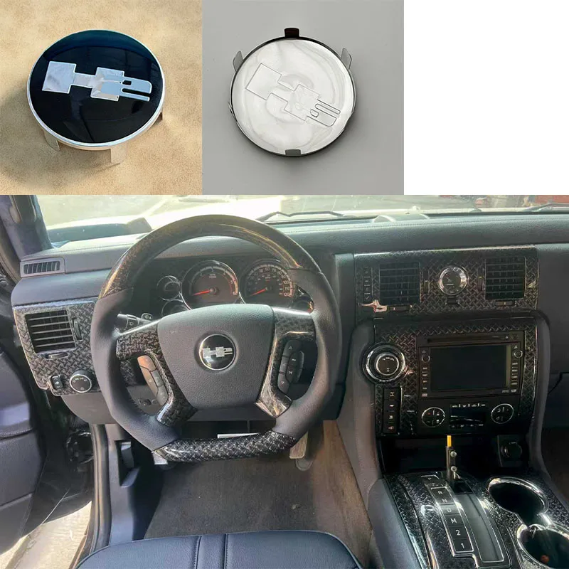 

Suitable for the steering wheel cover of Hummer H2. Logotipo H2 OEM; 25953087/15771366