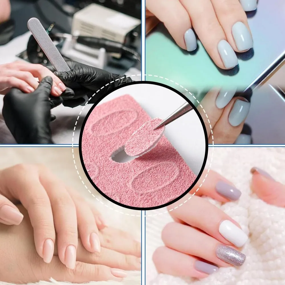 50 Stuks 180Grit Schuurpapier Vellen Met Dual Ended Nail Cuticle Pusher Zelfklevende Nail Art Pre Polijsten Schuurpapier manicure Gereedschap