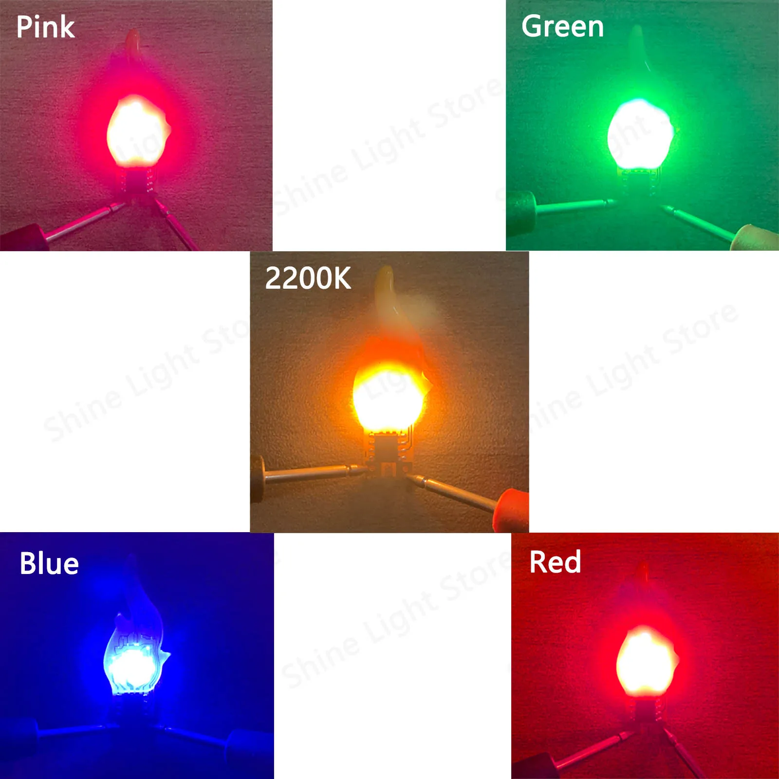 

3V LED COB Flash Candle Light Red Green Blue Pink 2200K Flame Light Diode Birthday Party Decoration Light Bulb Accessories DIY