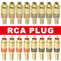 4PCS Gold RCA Phono Male Plug Solder Audio Video Cable Adapter Female Connector for Audio Speakers