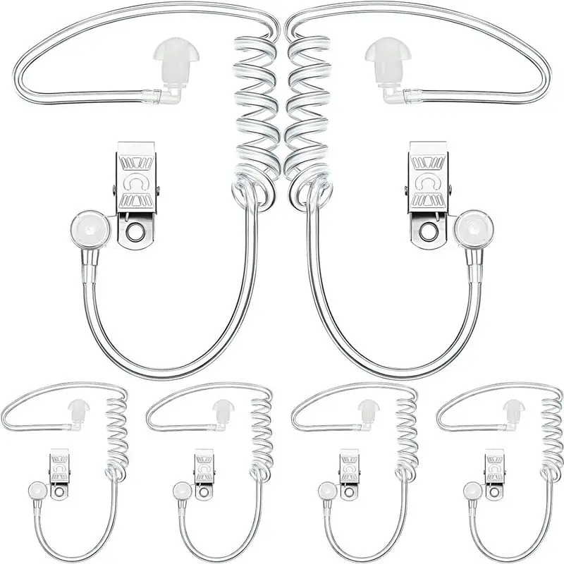 RISENKE-Ear Piece Toys, Earpiece Agent Headset, Costume Prop, Headphone,Replacement, Acoustic Tube, 2-Way Radio, 5 Pcs