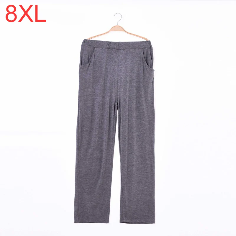 Men High Elastic Sleep Pants 6xl 5xl 7XL 8XL 50-160KG summer modal casual home pants new large size men\'s super soft men\'s pants