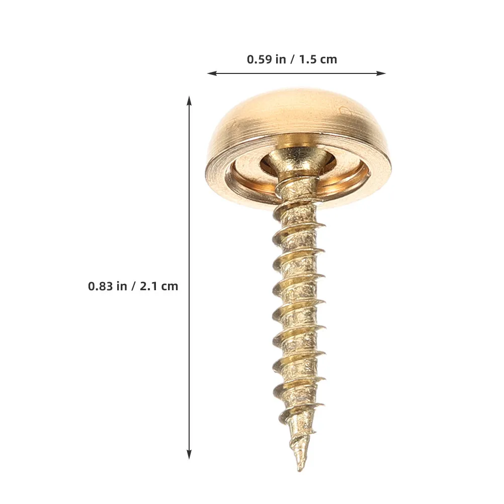 8Pcs Decorative Cap Screws Brass Mirror Screws Decorative Caps Fasteners Screw Covers Caps for Wood Upholstery DIY Projects