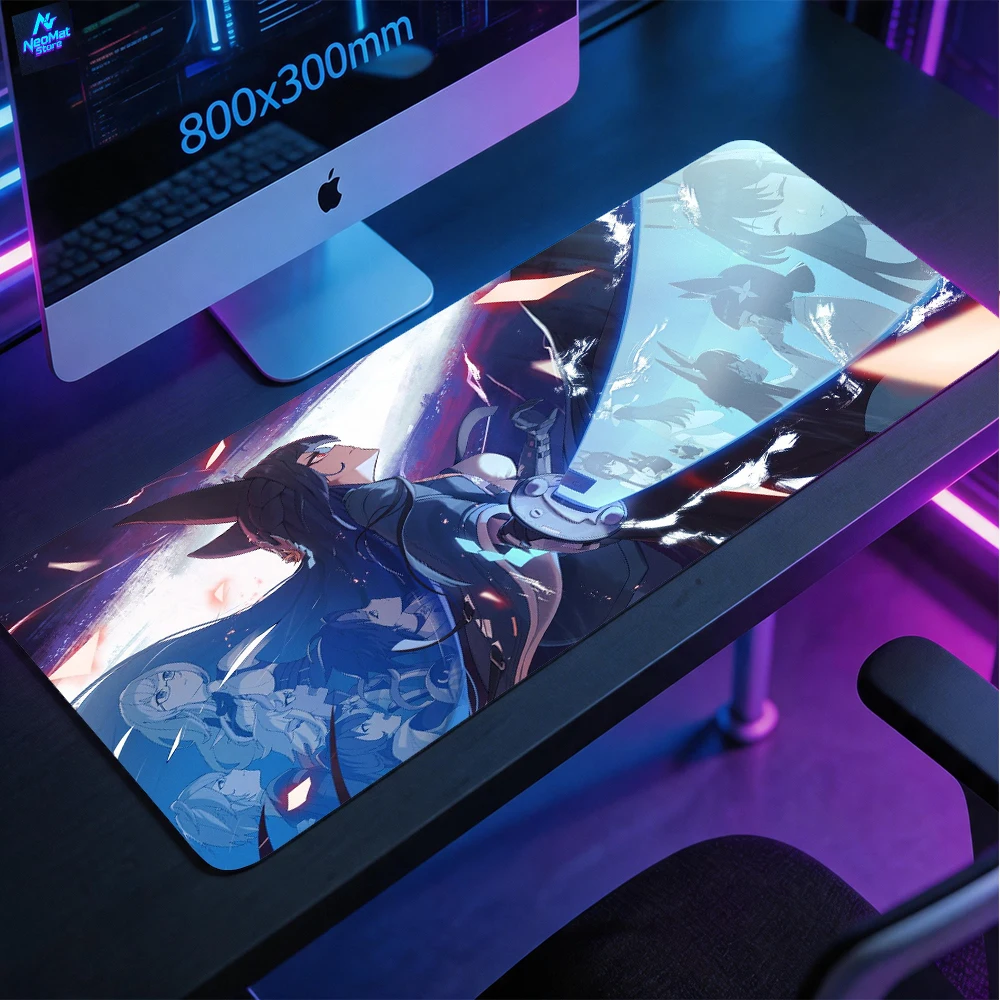 Dark Anime Mouse Pad Gaming Large 80x30cm Rubber Edgy Nonslip Desk Play Mat Desktop Black Fantasy Art Mousepad Gamer Mousepads