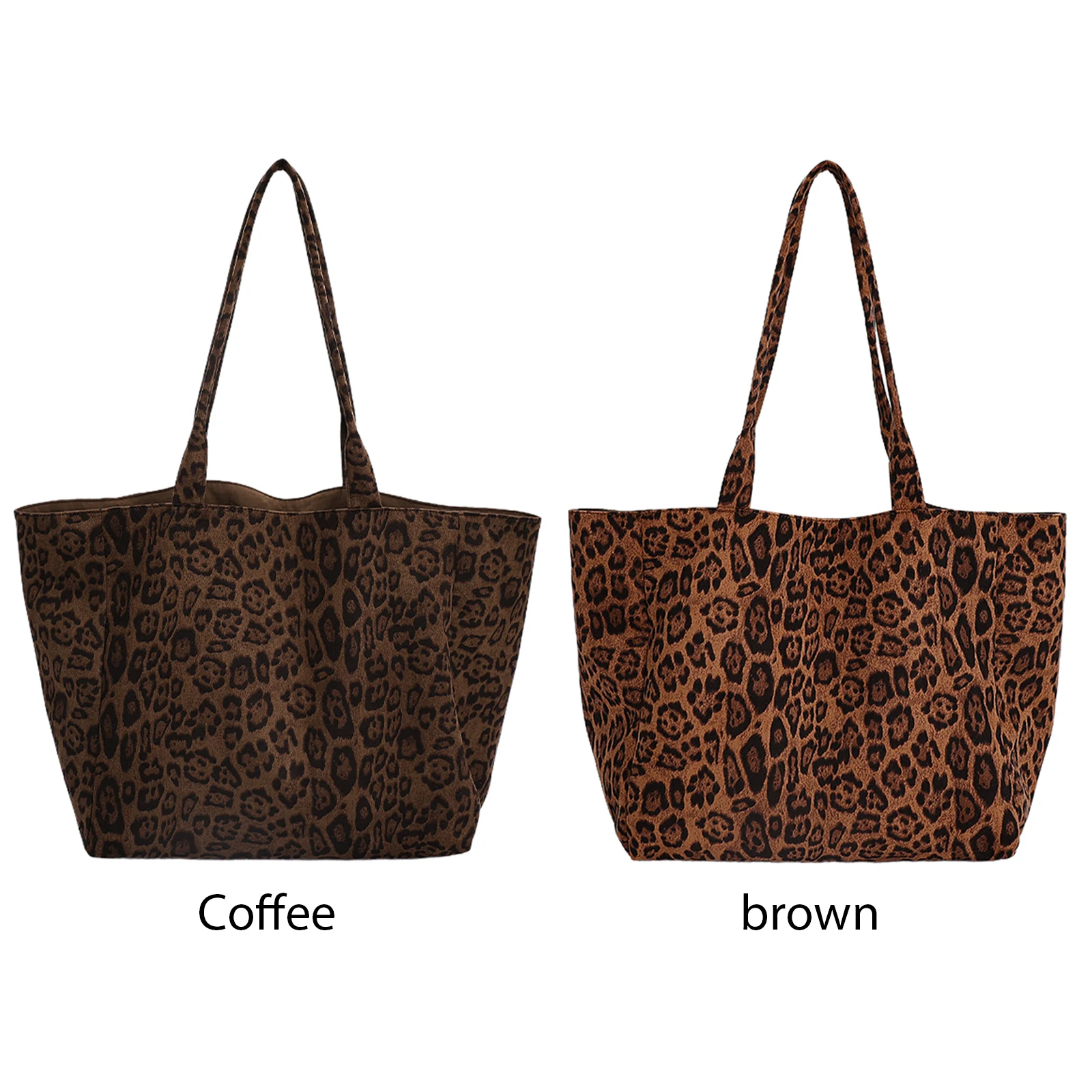 

Leopard Print Shoulder Bag Large Capacity Travel Satchel Faux Suede Vintage Hobo Bag for Women Travel Shopping & Daily Use