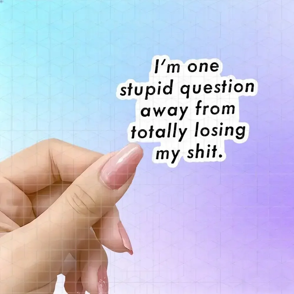 Irritable Mood Rant Text Vinyl Sticker Matte Decal For Journal Laptop Water Bottle Irregular White Background Stress Relief