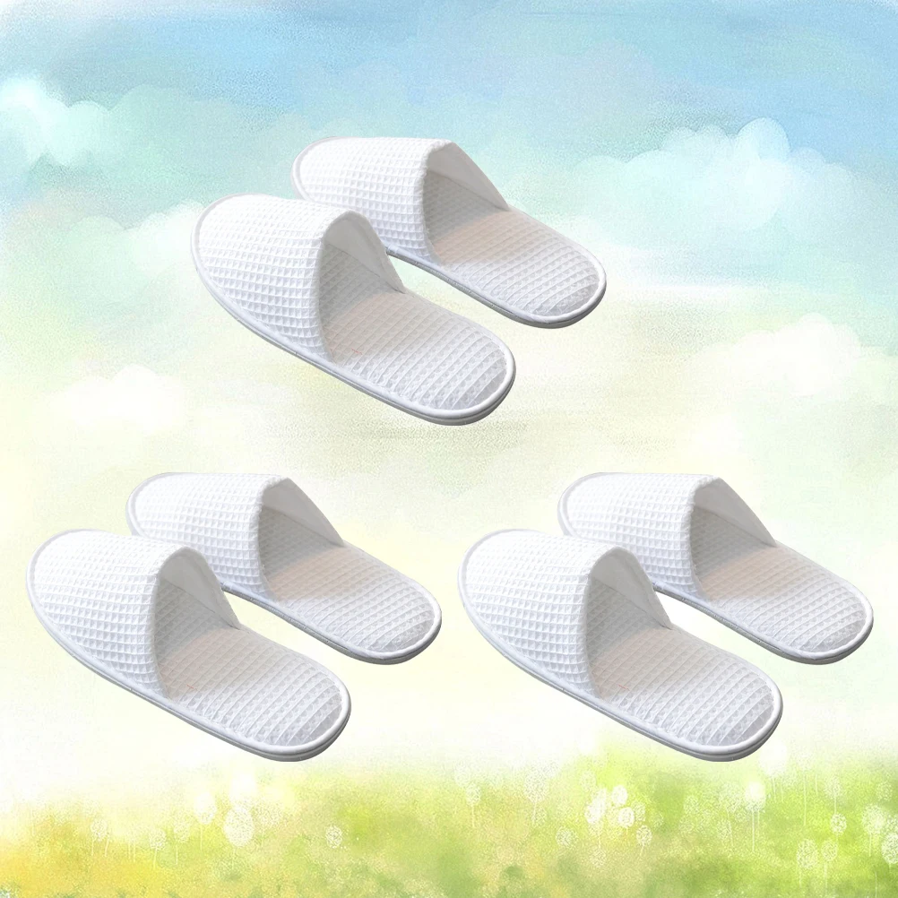 

3 шт. одноразовые тапочки из противоскользящей ткани для использования в домашнем отеле, мягкие удобные тапочки для гостей, путешествий, вечеринки в мотеле