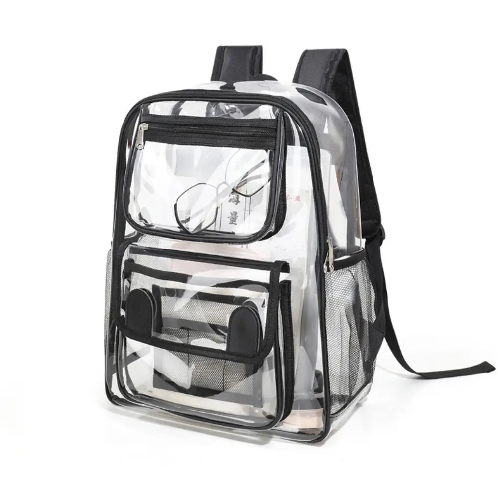 Casual Large Capacity Transparent Backpack Waterproof Portable Students School Bag Zipper Knapsack PVC Backpack School