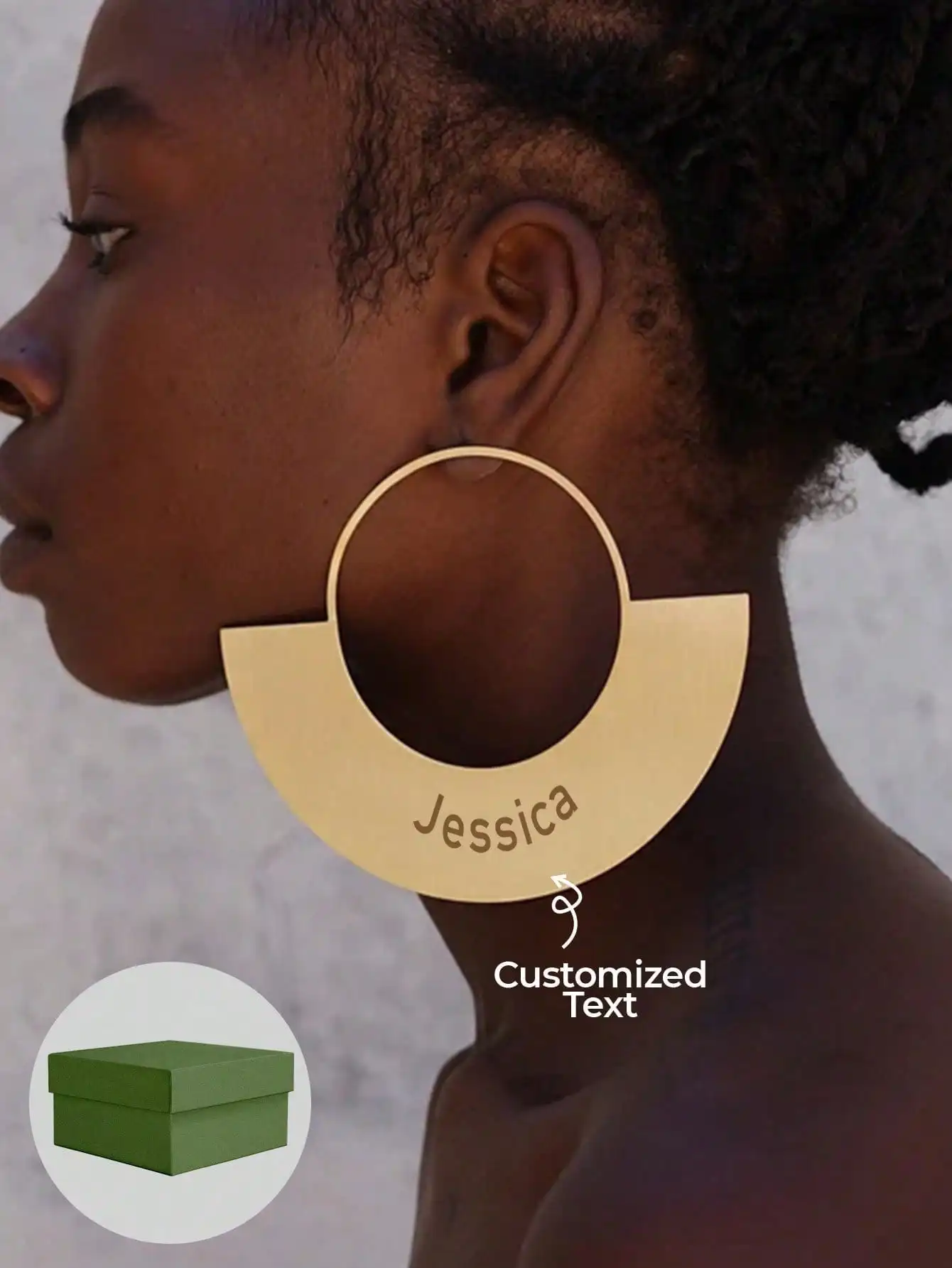 1 Piece Personalized Custom Name African Style Earrings. Laka Luka stylish stainless steel earrings