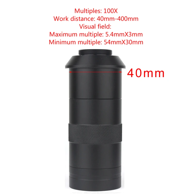 100X 130X 180X 200X 300X 360X Adjustable Magnification C Mount Zoom Lens For HDMI VGA USB Industrial Video Microscope Camera