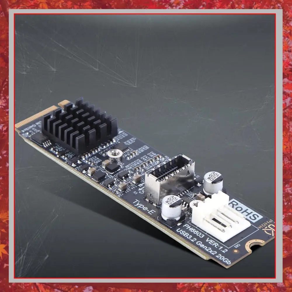 M.2 To TYPE-E Adapter 20Gbps High Speed M2 M Key PCIe To USB3.2 Front Panel Expansion Card ASM3242 Chipset for Desktop PC