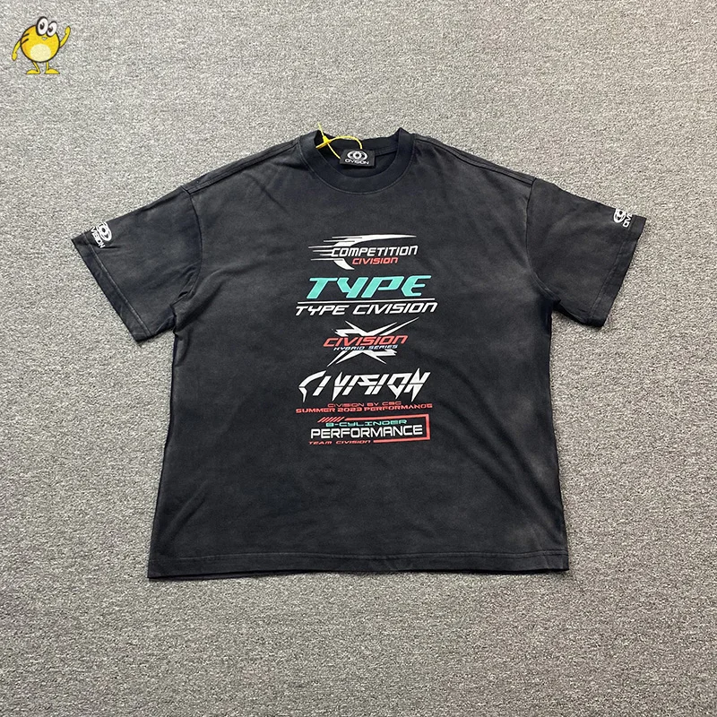 

Good Quality Vintage Print Loose Short Sleeve CIVISION By CSC T Shirt Men Woman 1:1 Small Embroidery Logo Summer Do Old Tee