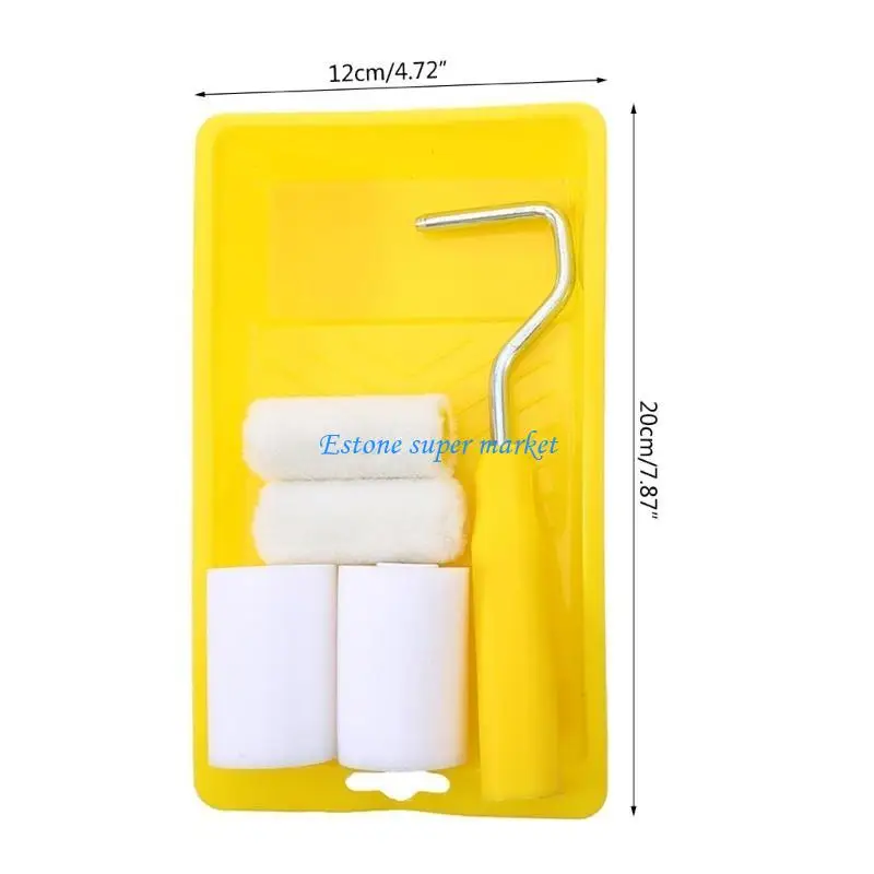 090B Small Paint Roller Tray Set 2 inch Paint Roller, Paint Tray Mini Rollers