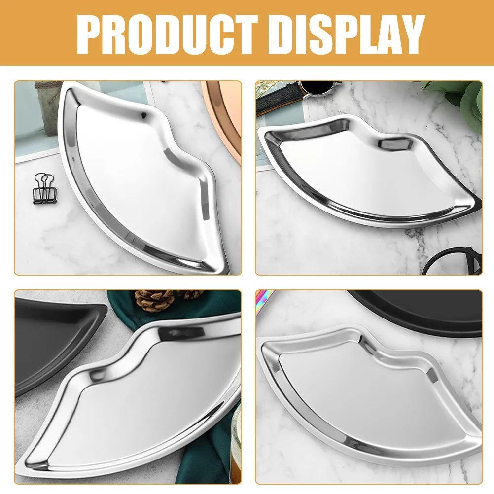 

Подставка для украшений из нержавеющей стали в форме губ, многофункциональный лоток для хранения колец, серег, ключей, декор для рабочего стола, туалетного столика в ванной