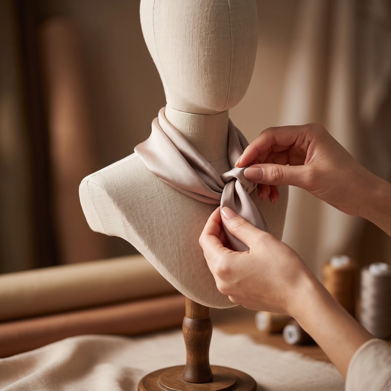 Mannequin Bust with Wooden Base Pin-Insertable Jewelry Display Bust Hairpiece Display Stand Antique-Style Professional