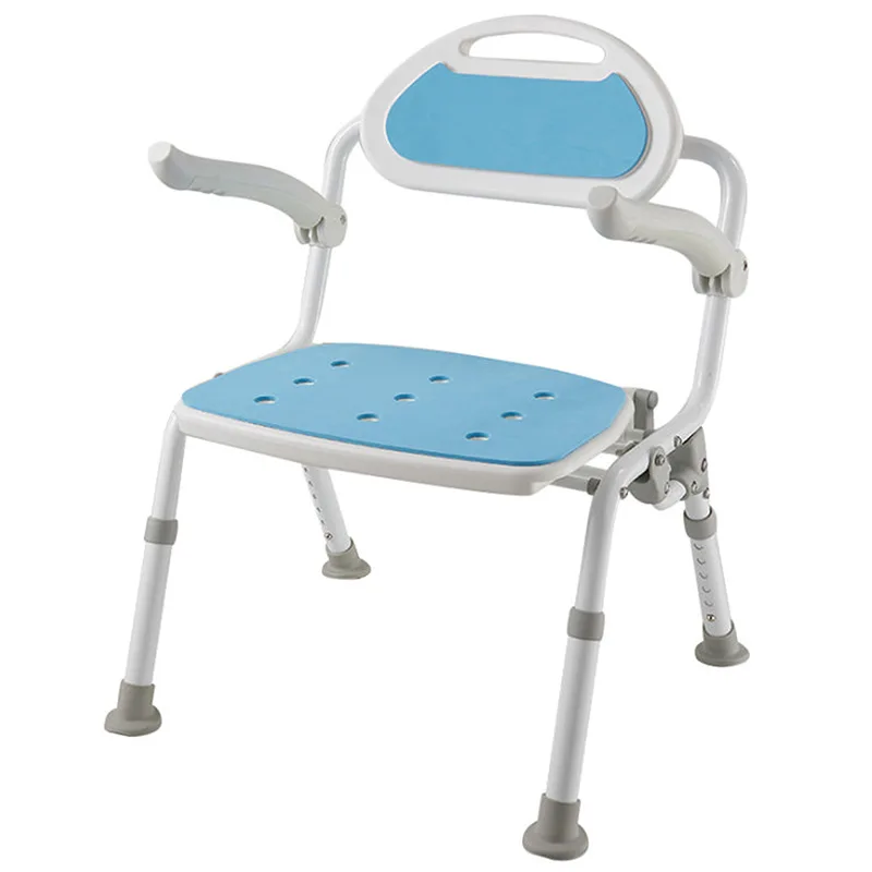 

Elderly pregnant woman bathroom bath chair foldable toilet shower chair non-slip with armrest shower stool