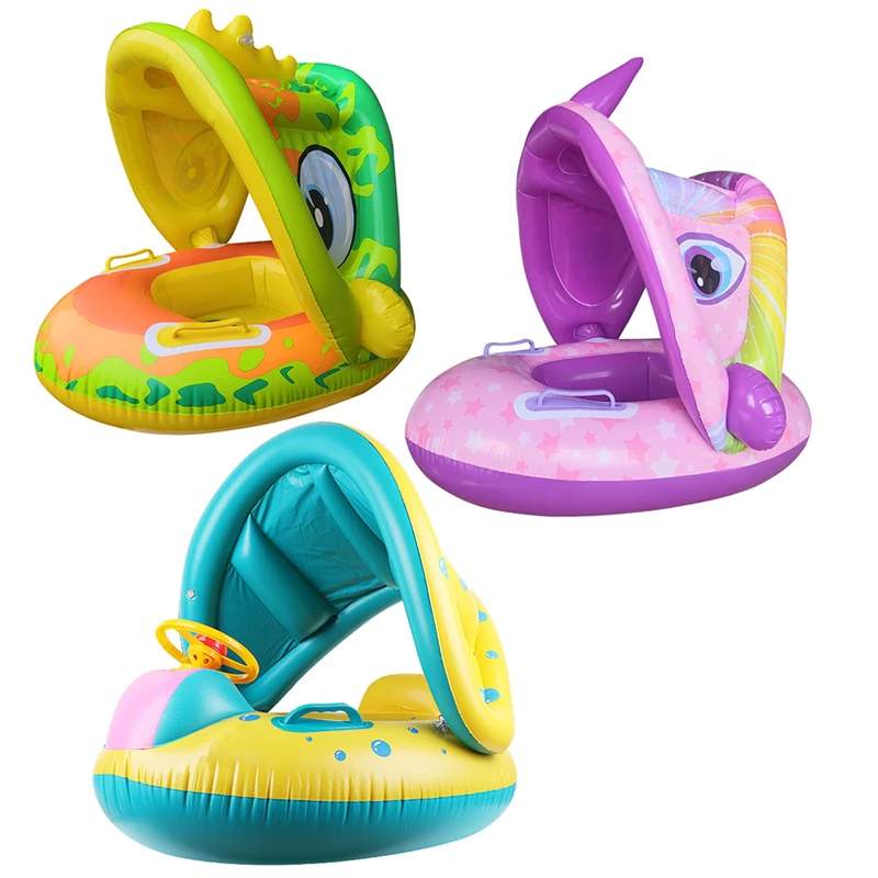 Baby Inflatable Swimming Rings Seat for Children Floating Sun Shade Swim Circle Pool Bathtub Beach Party Summer Water Sport Toy