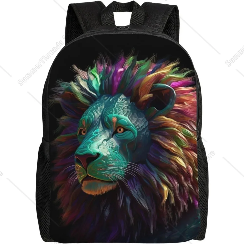 

Abstract 3d Art Lion Cute Backpack Waterproof Lightweight Laptop Backpack Shoulder Bag Casual Daypack For Women Men