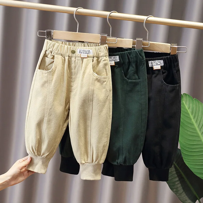 Children Casual Pants Autumn Spring  Cotton Cuffed ​Pants Fashion Kids Boys Girls Trousers 2-7 Years Boys Pants